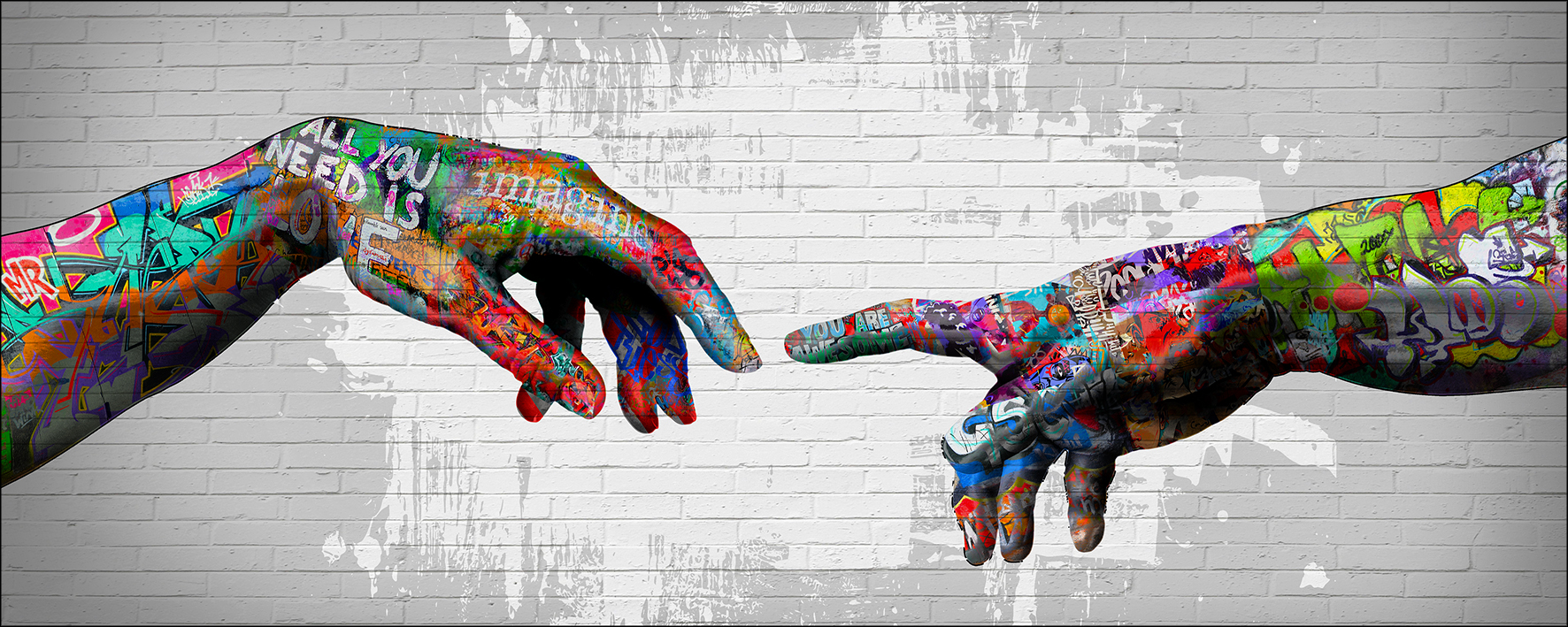 PRO ART Glas-Art 125x50cm The Graffiti Fingers