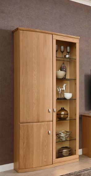 RMW Vitrine VERMONT mit Front in Eiche sand massiv