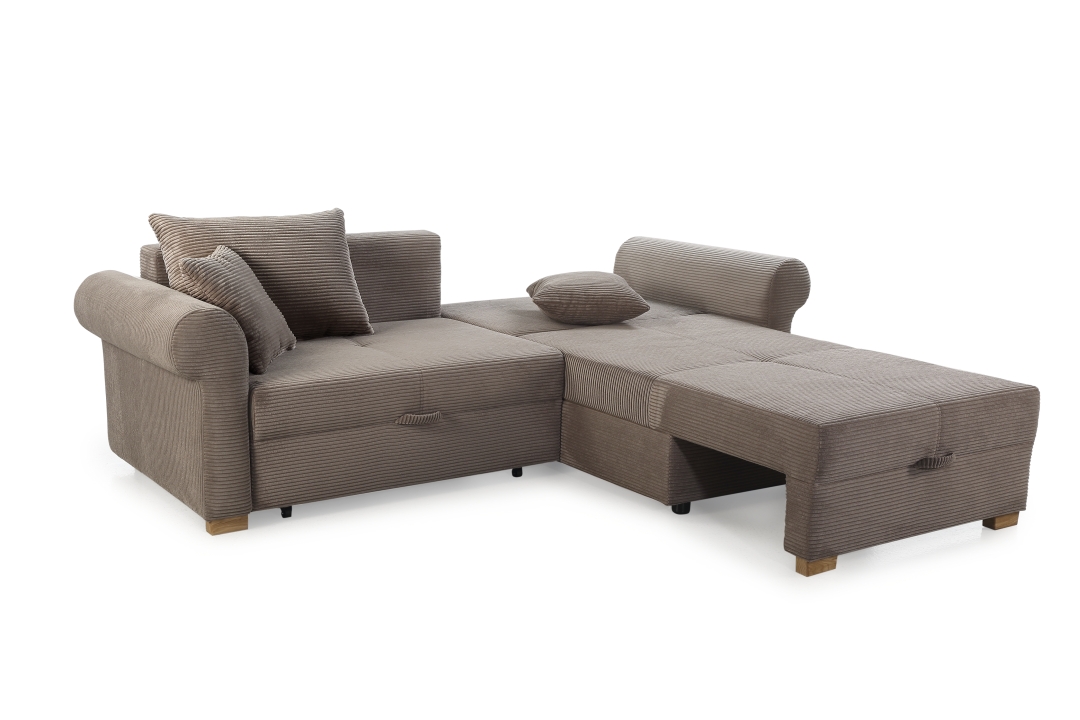 JOB Ecksofa LIST ca. 248x161cm in Stoff Cord hellbraun