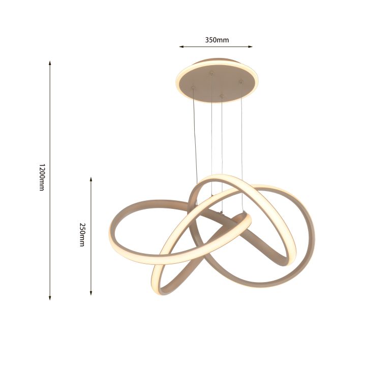 Global Technics LED-Pendelleuchte BANDOL 1-flammig in Farbe sand, hängelampe, LED, Ringschmuck, moderne lampe, pendellicht