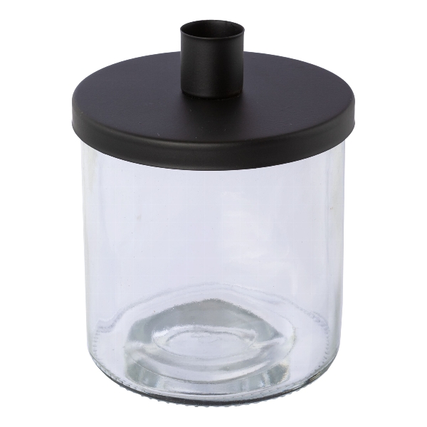 Glas m.Metallaufsatz 4423515-94 in Schwarz Glas m.Metallaufsatz 4423515-94 in Schwarz, Glasbehälter, Vorratsglas, Aufbewahrungsglas, Deckel mit Auslass, Transparentes Glas