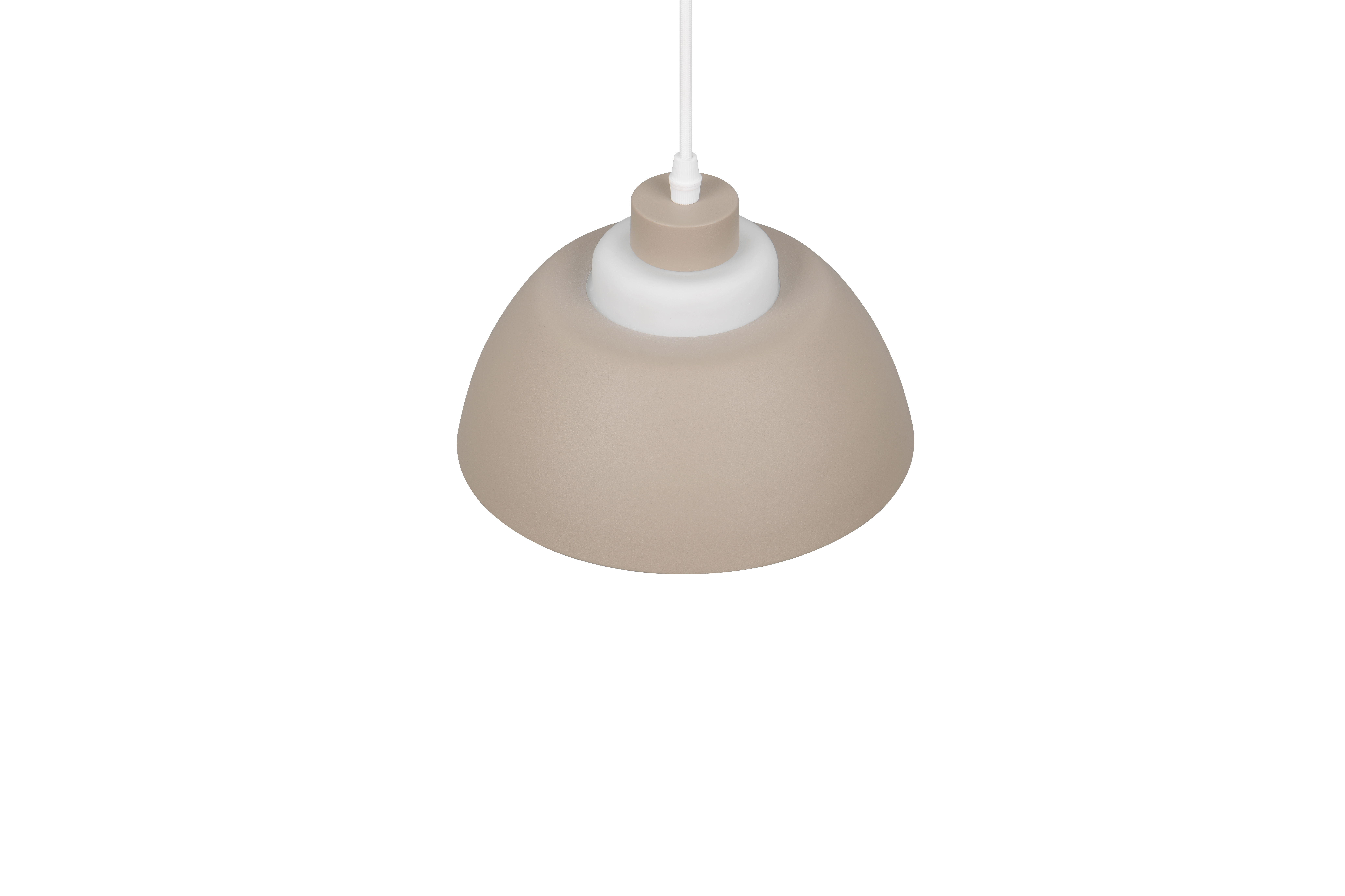 Reality Leuchten LED-Pendelleuchte TILOS in warm beige, Glas weiß, Leuchte, Lampe, Beleuchtung