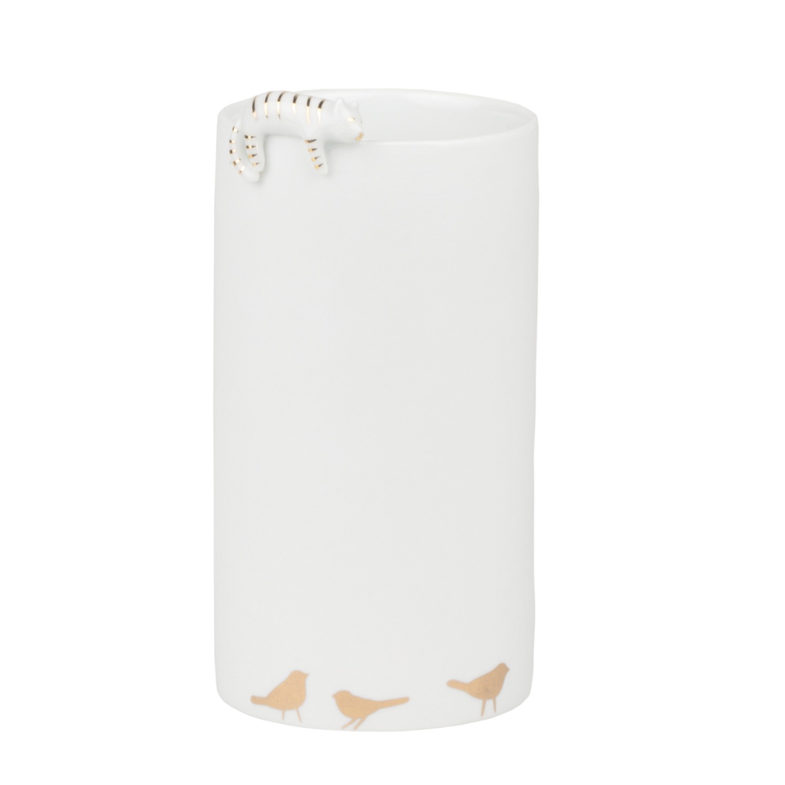 Vase GOLDSTÜCK KATZE in Farbe weiß, vase, keramik, weiß, vogelmotiv, minimalistisch