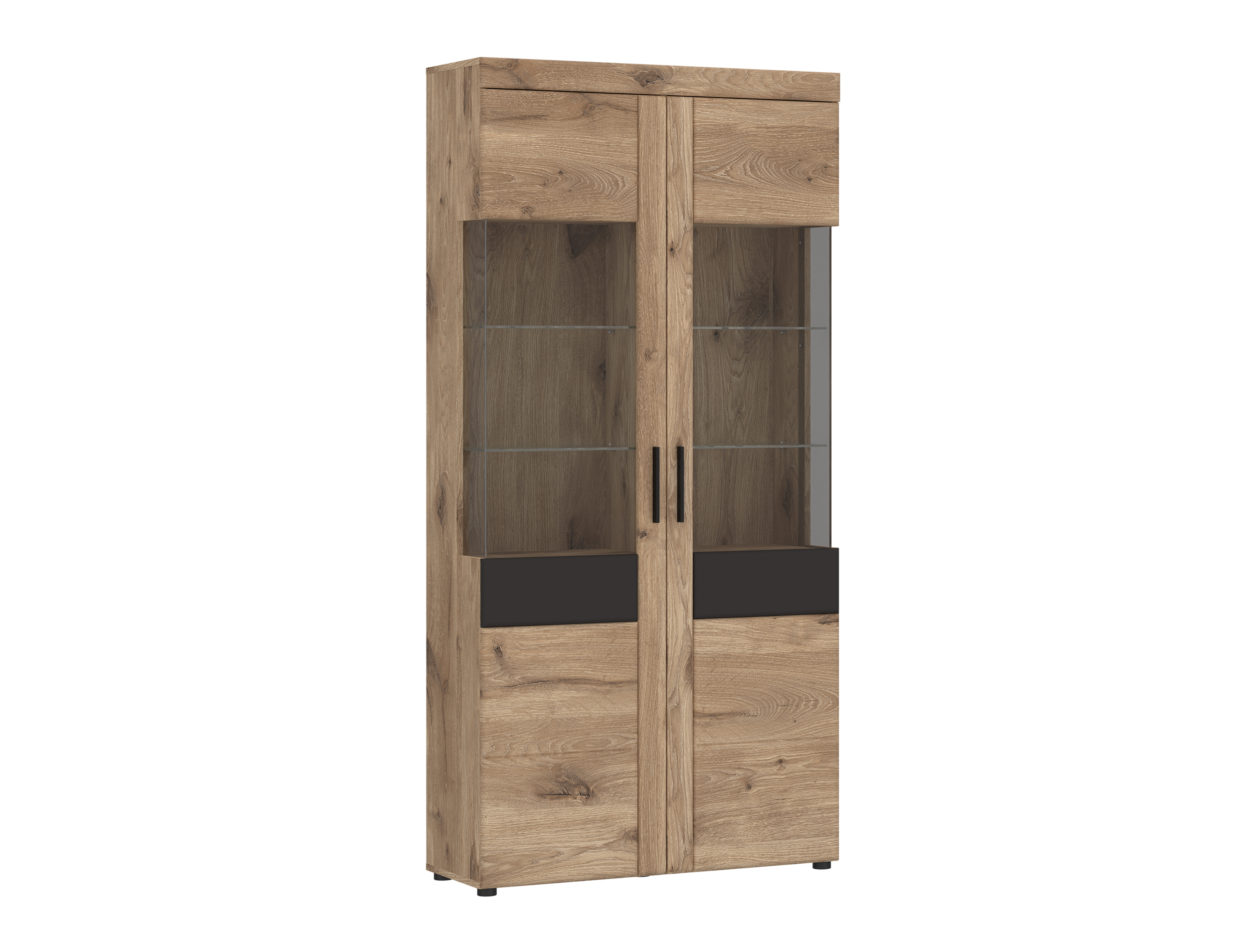 Vitrine GRANO in in Viking Eiche Nachbildung/Kosmos grau