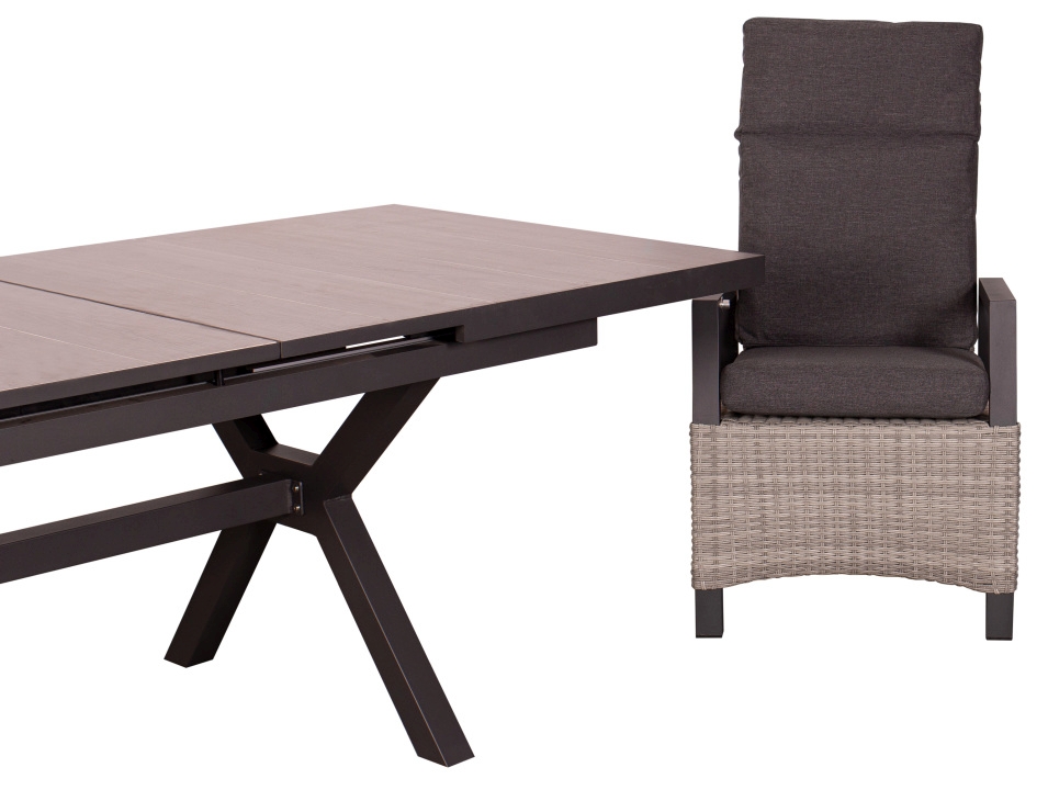 deVries Dining Relaxsessel MONTANA in PE-Rattan Spotty grey 