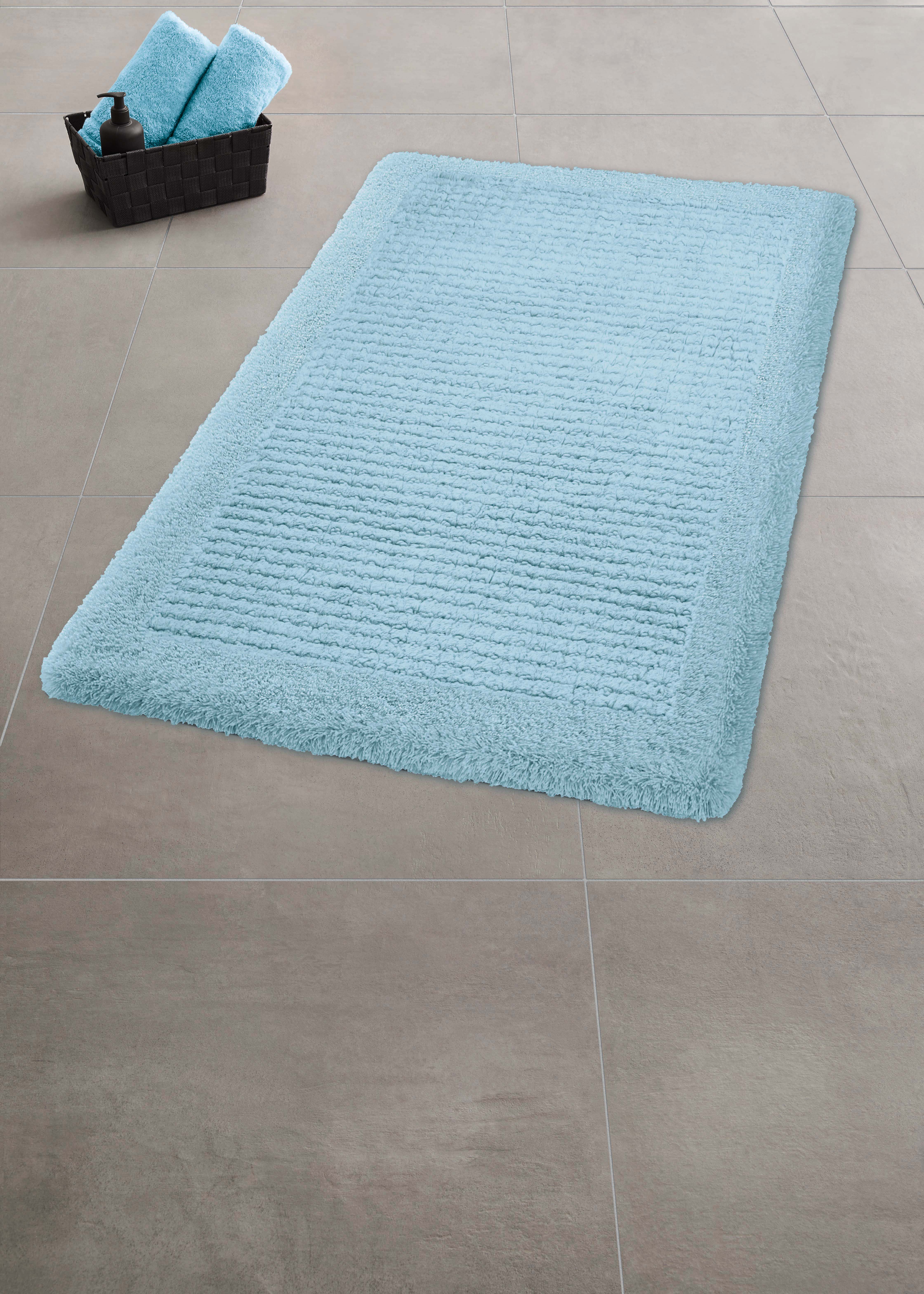 Kleine Wolke Badteppich NET ca. 60x90cm in Farbe Opal, Badematte, Badezimmerteppich, Lange Matte, Waschbar, Flauschig