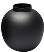 Vase Moya ca.19x17cm  in black 900, Vase, matt schwarz, bauchige Form