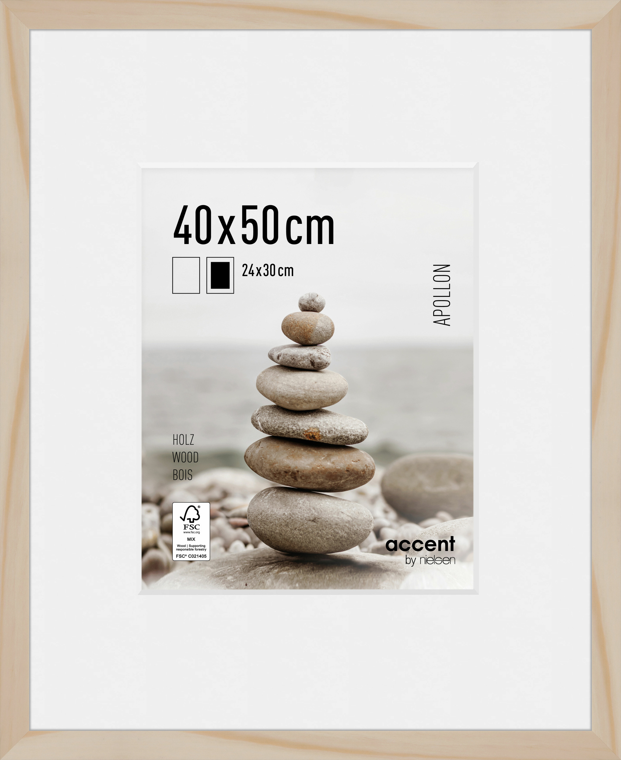 Accent by Nielsen Holz Bilderrahmen Apollon ca. 40x50cm in Farbe Natural