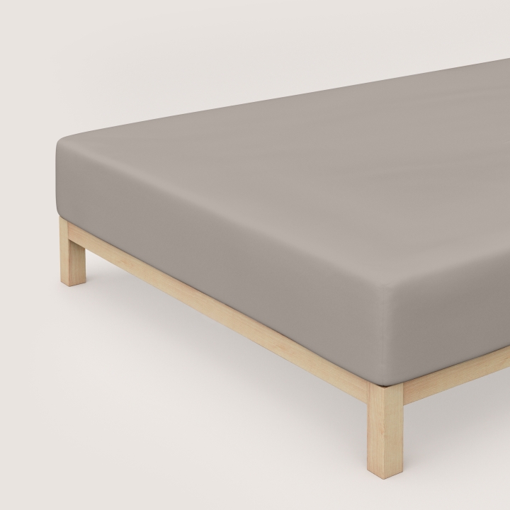 Schlafgut Pure Boxspring Spannbettlaken ca. 120x200-130x220cm in Farbe Sand Mid