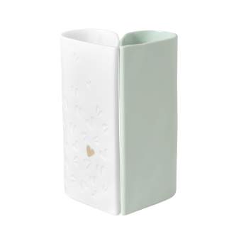 Vasen Set Herzen, Tasse, Keramik, Zweifarbig, Weiß, Minzgrün