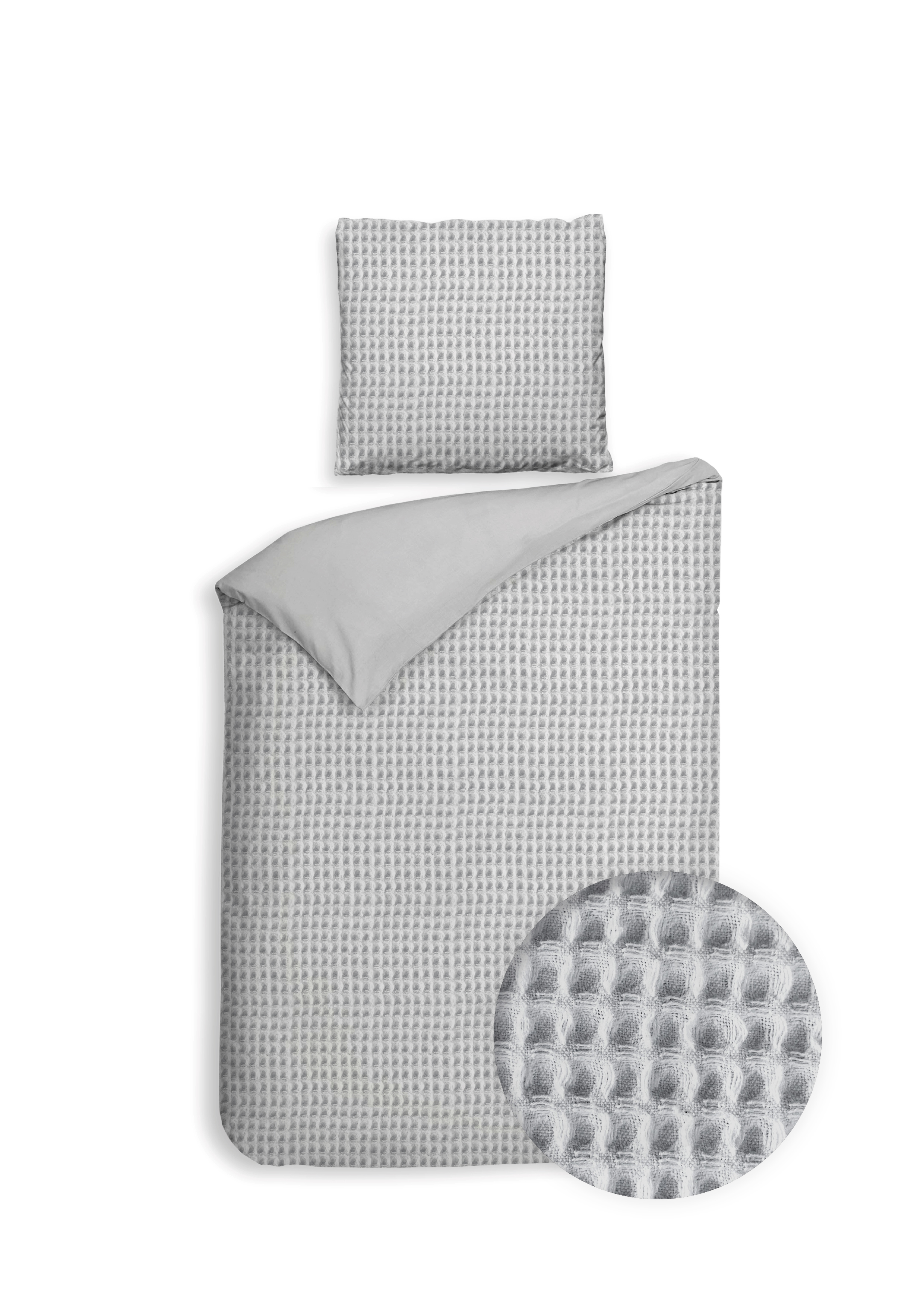 Heckettlane Bettwäsche ca. 155x220cm in Farbe Melange-Grey