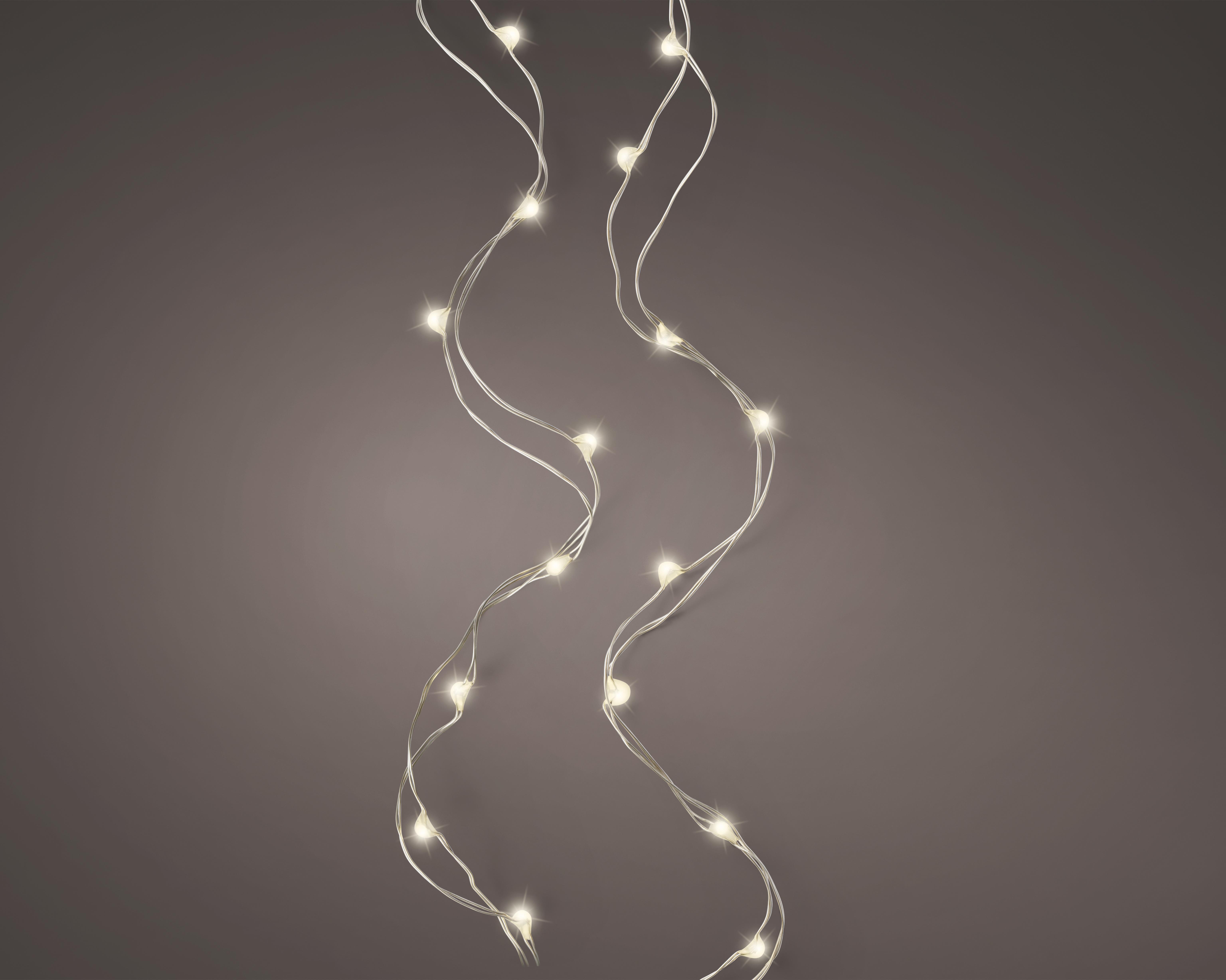 Kaemingk LED Kette MODELL 106 L ca.95cm in Metallfarben/Warmweiss, Beleuchtung, Licht, Aufflackern