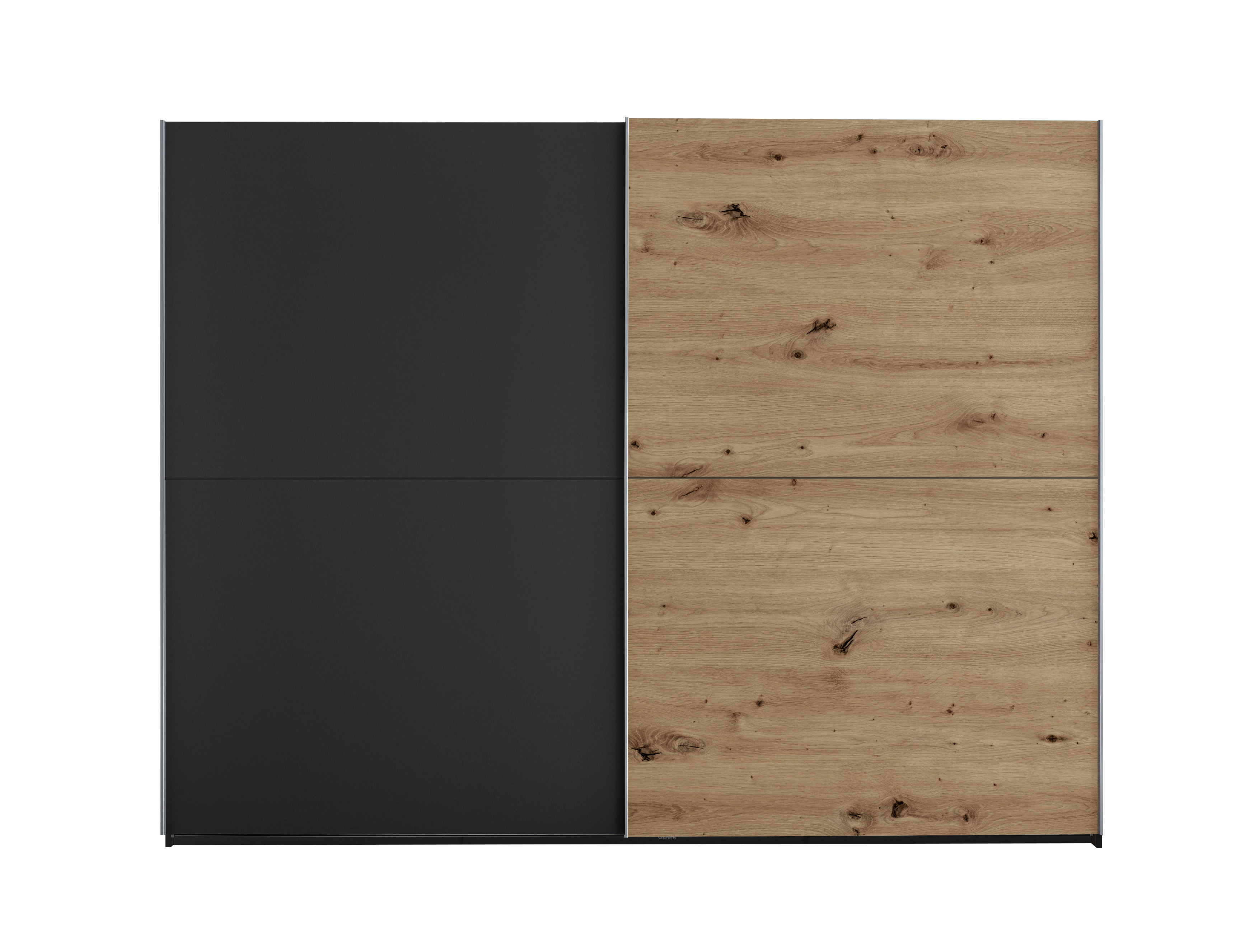 Schwebetürenschrank in Pol Power Schwebetürenschrank in graphit / Artisan Eiche