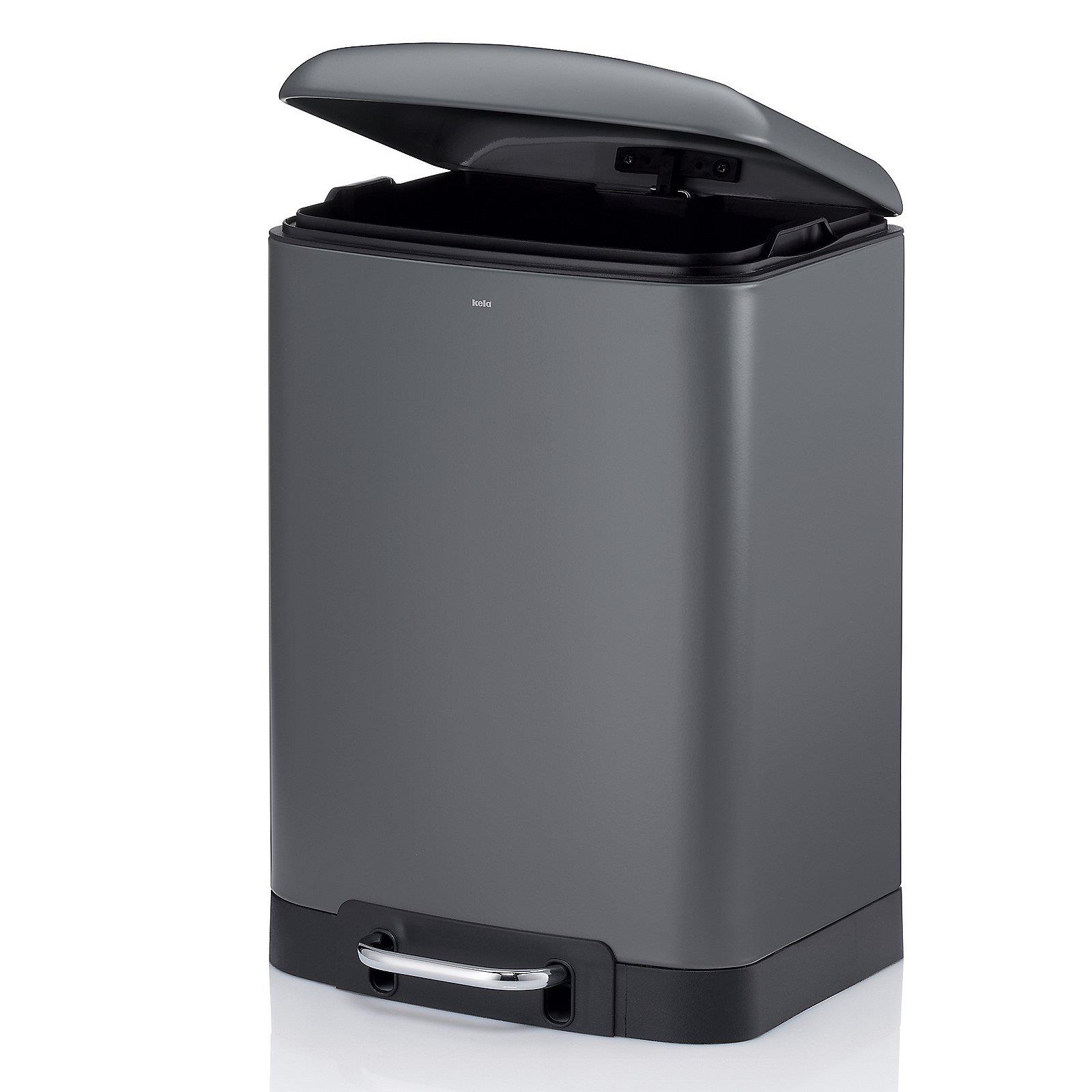 Kela Treteimer DAVINO in Farbe Grau Kela Treteimer DAVINO in Farbe Grau, Mülleimer, Tretmülleimer, Stahlgrau, Pedalabfallbehälter, Küchenabfallbehälter