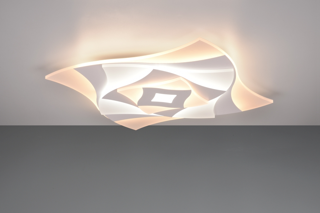 Trio LED-Deckenleuchte AKITA 1-flammig in Farbe weiß matt, Kunststoff weiß, Deckenleuchte