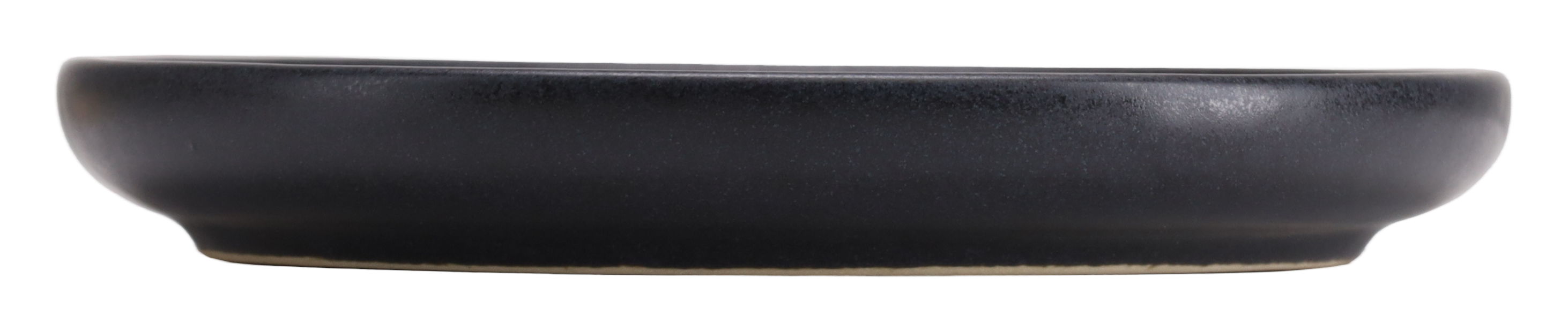 CreaTable Espressountertasse Uno in Farbe schwarz, Tiefer Teller, schwarzer Teller, Keramik, Platte, Randplatte