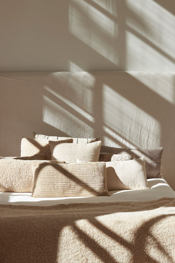 Kissen Lina in Stoff beige