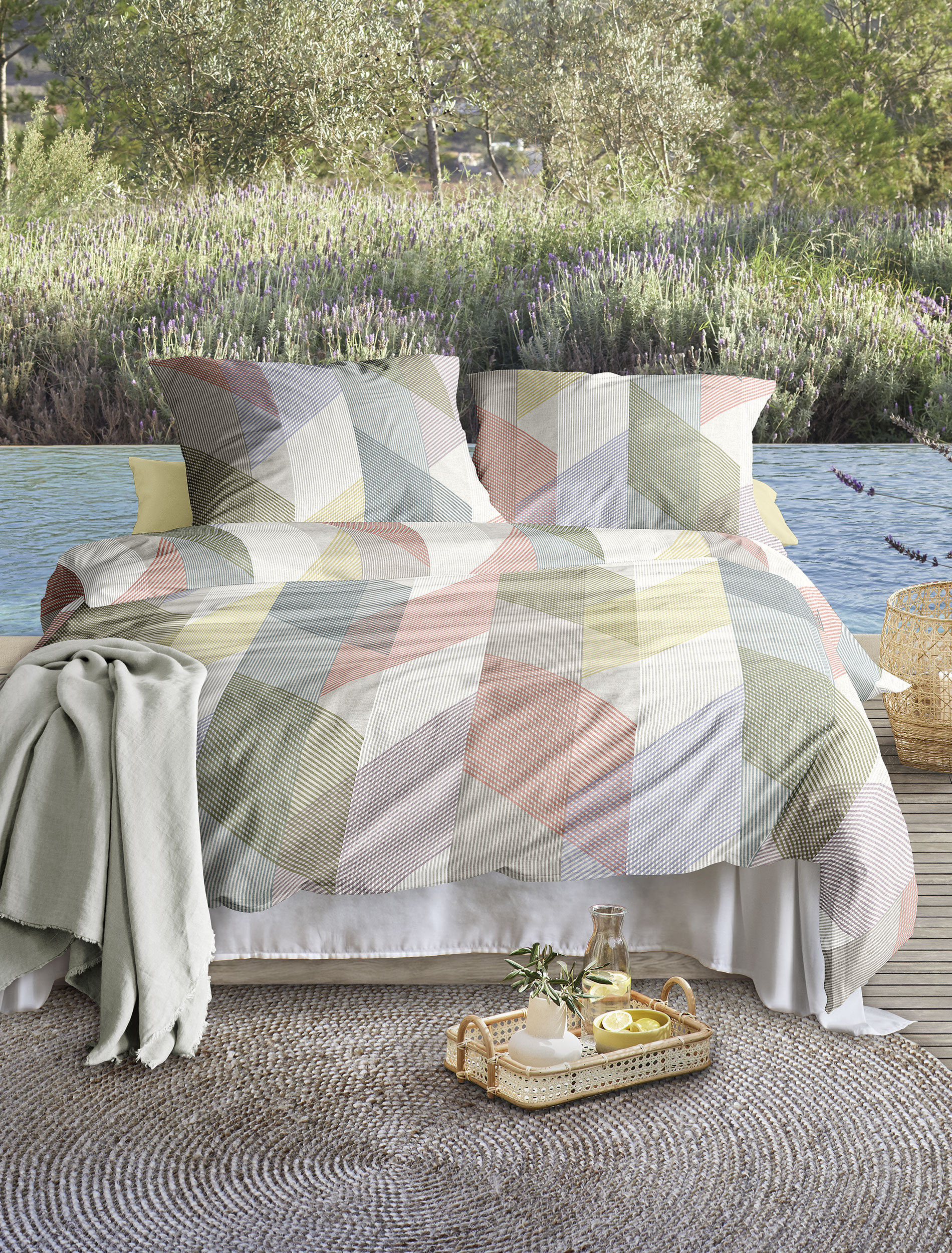 irisette Mako-Satin Bettwäsche WAVE in Farbe ca. 135x200cm