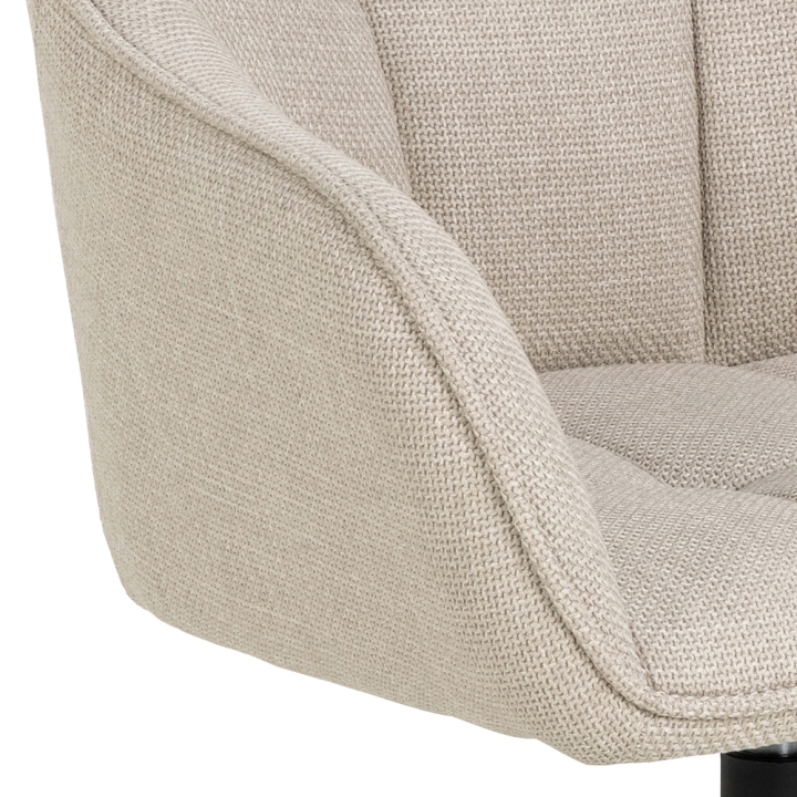 Actona Esszimmerstuhl BRENDA in Basel Stoff beige, Gestell matt schwarz