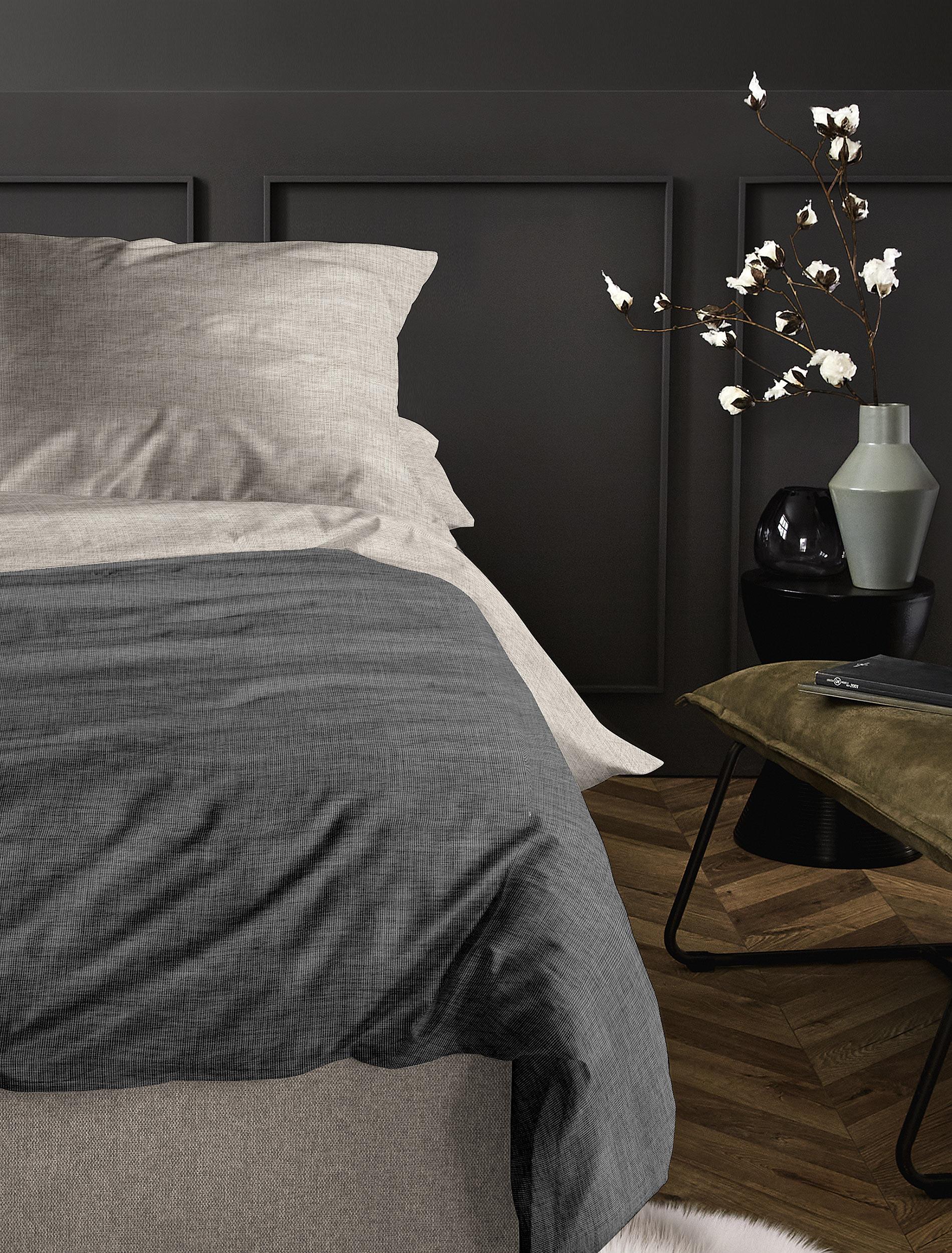 Irisette Mako-Satin Bettwäsche WAVE-HK ca. 135x200cm in Farbe grau