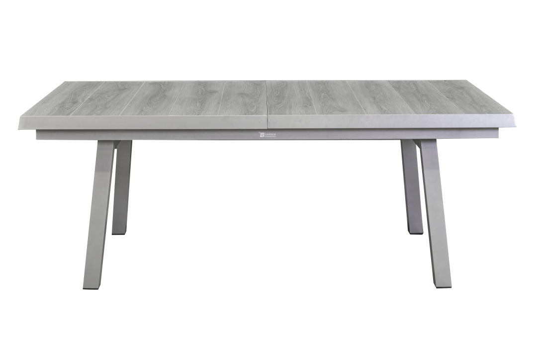 L.C. Wholesaler Tisch NIZZA ca. 200(260)x100cm in Keramik easy grey/Aluminium silber