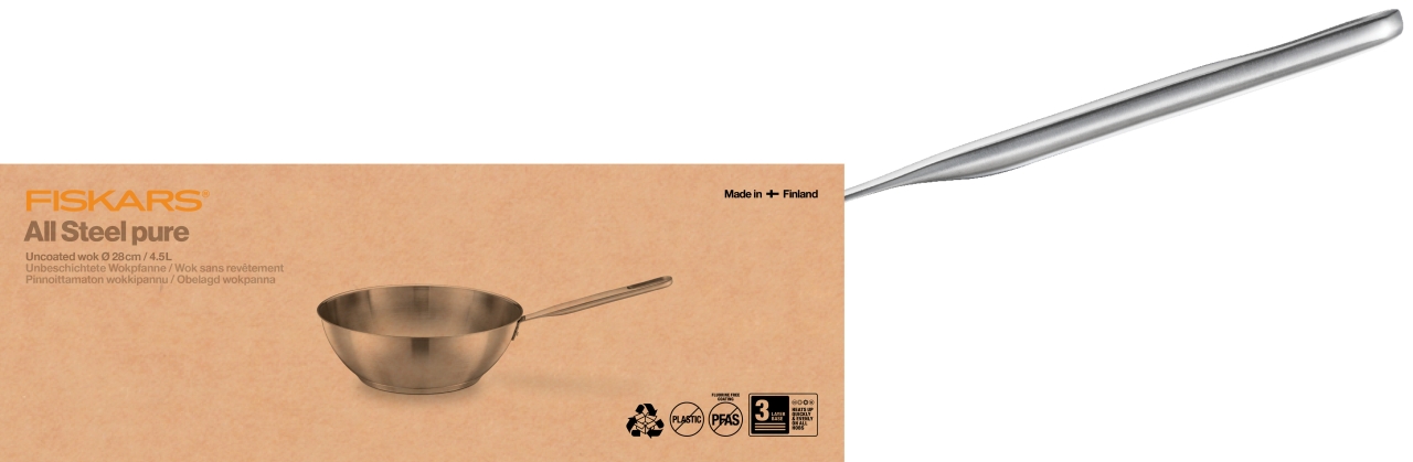 Fiskars Wok ALL STEEL 28cm Fiskars Wok ALL STEEL 28cm