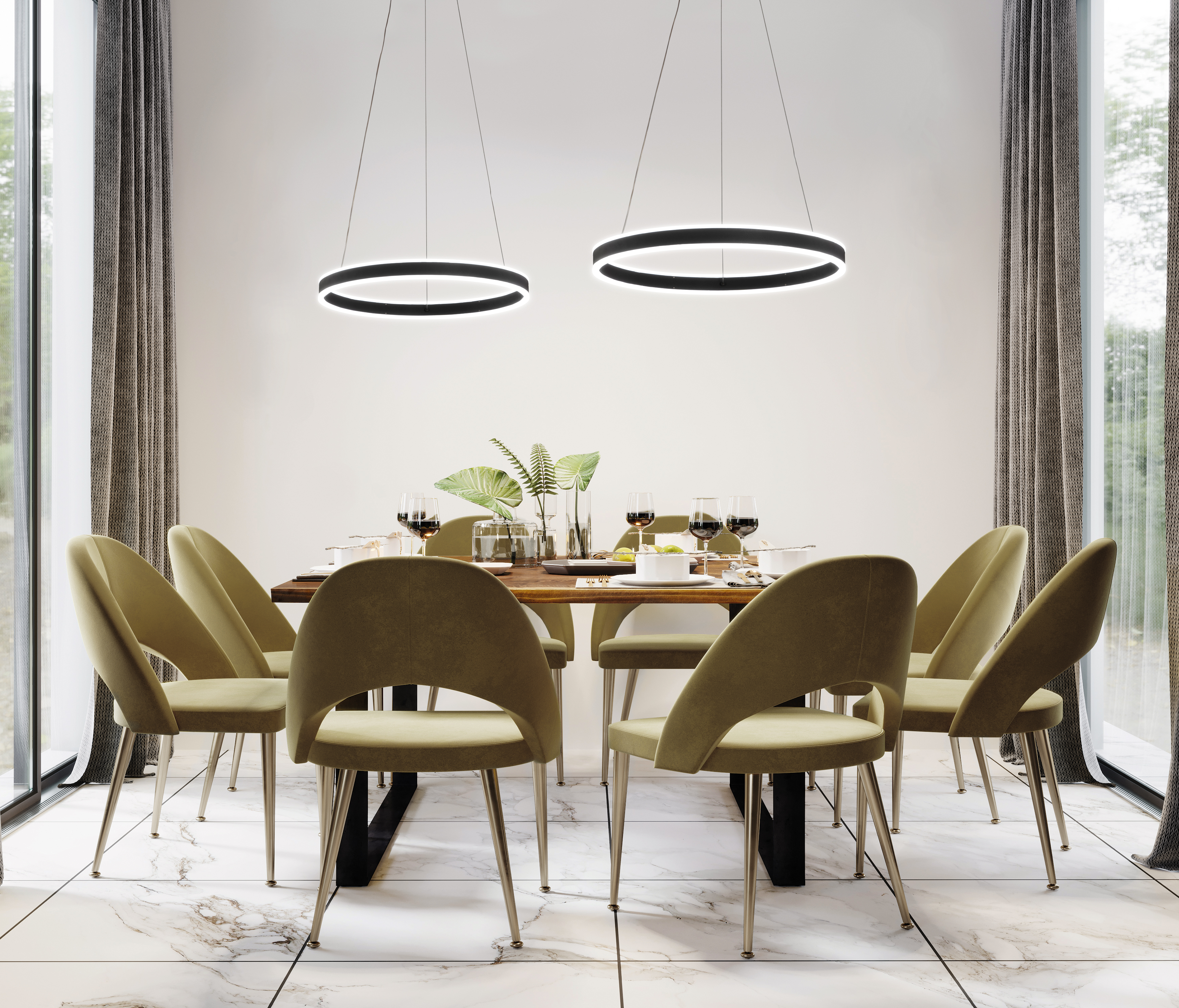 Fischer & Honsel LED-Pendelleuchte SIRKO , D60 cm in Metall sandschwarz, Acryl weiß Fischer & Honsel LED-Pendelleuchte SIRKO , D60 cm in Metall sandschwarz, Acryl weiß