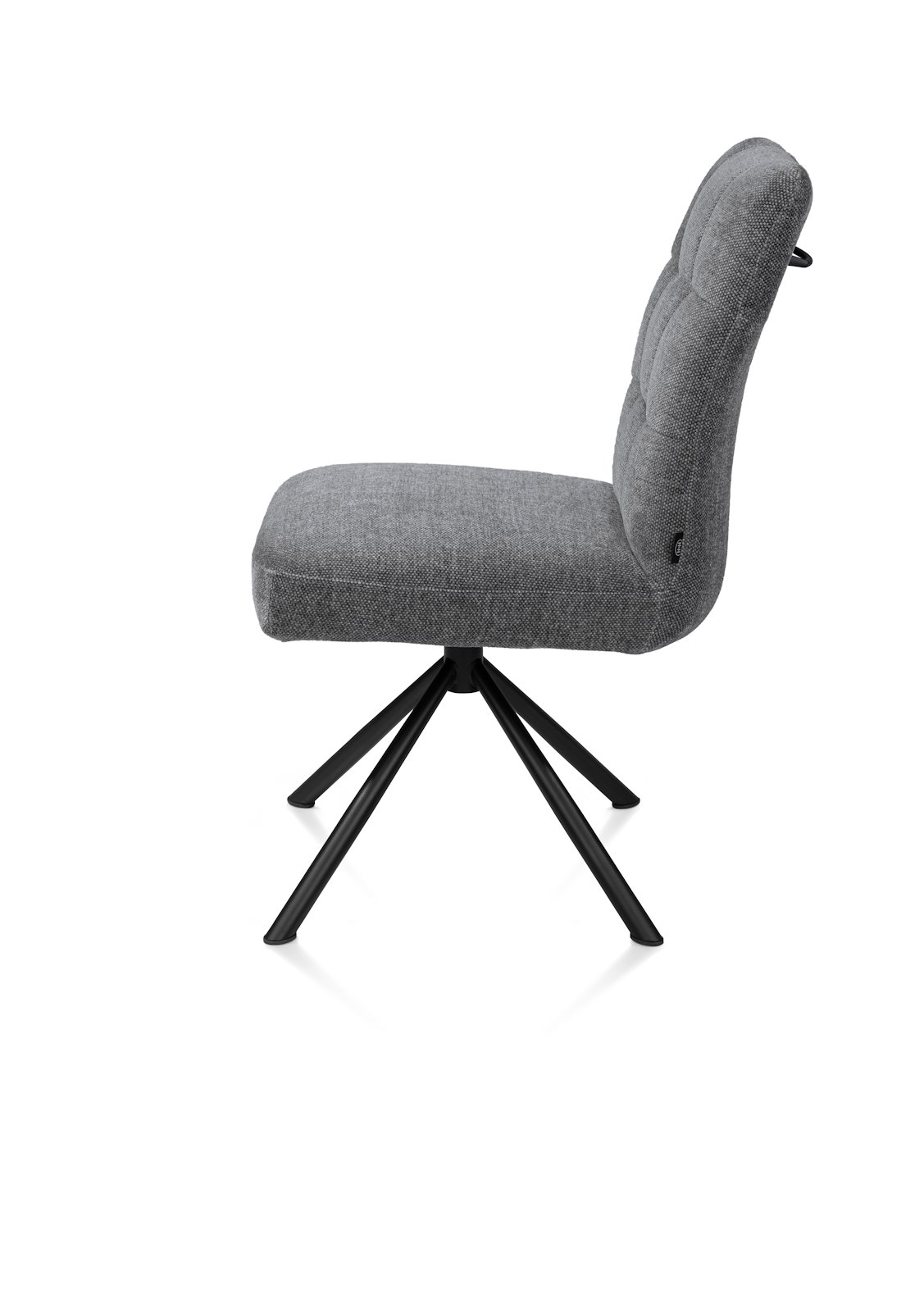  // Stoff Livigno anthrazit // Gestell schwarz // mit Griff // ca. B48 H93 T67 cm // Taschenfederkern, stuhl, komfortstuhl, bequemer stuhl, stahlrohrgestell, grau stoff