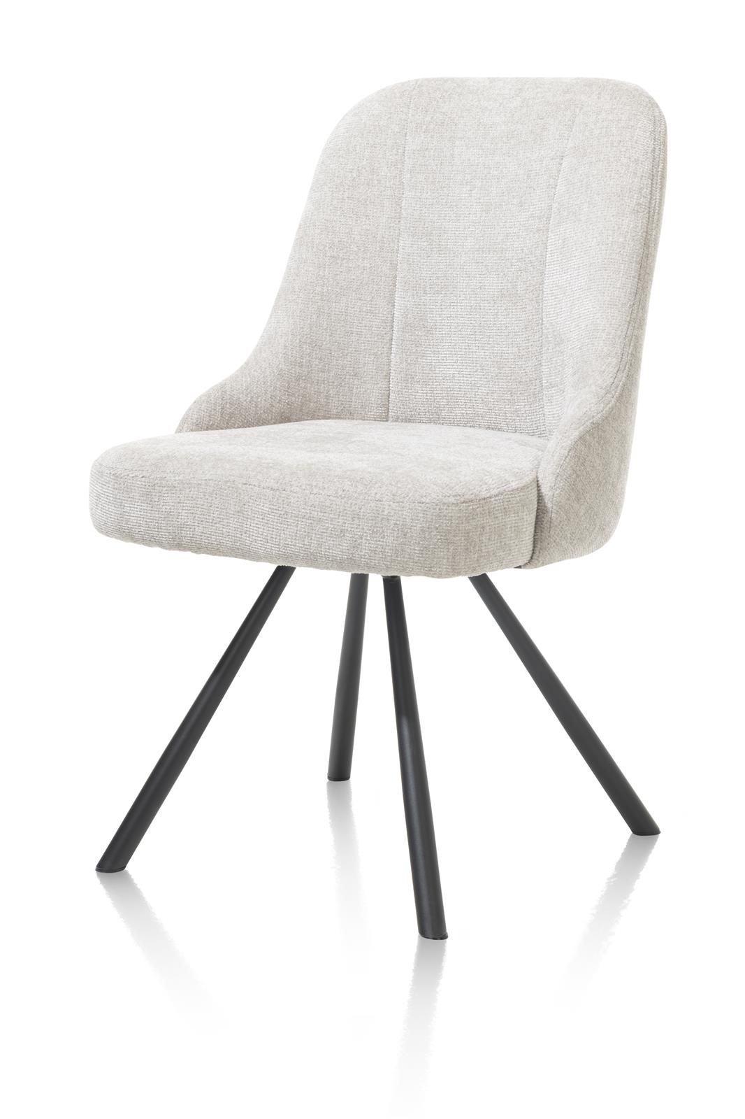 Stuhl Emma Stoff Weiß Habufa Stuhl ca. B55 H88 T66 cm in Stoff Vulcano kiesel