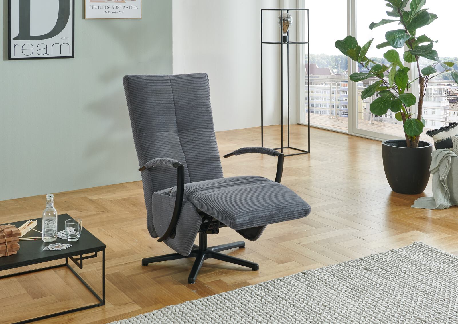 Poco Relaxsessel DOVER in Stoff Cord Lincoln hellgrau Poco Relaxsessel DOVER in Stoff Cord Lincoln hellgrau, Moebel, Stuhl, Pflanze, Drinnen