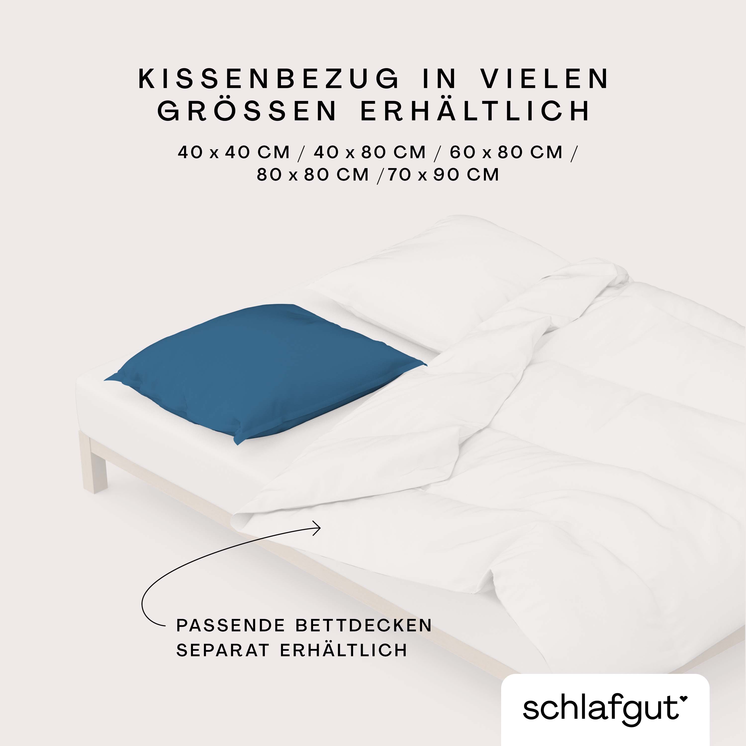 Schlafgut Kissenbezug 40x80 cm KISSENBEZUG in blue mid Schlafgut Kissenbezug 40x80 cm KISSENBEZUG in blue mid, Bettbedeckung, Bettdecke, Kissenbezug, Bettwäsche, Druck/Pattern?