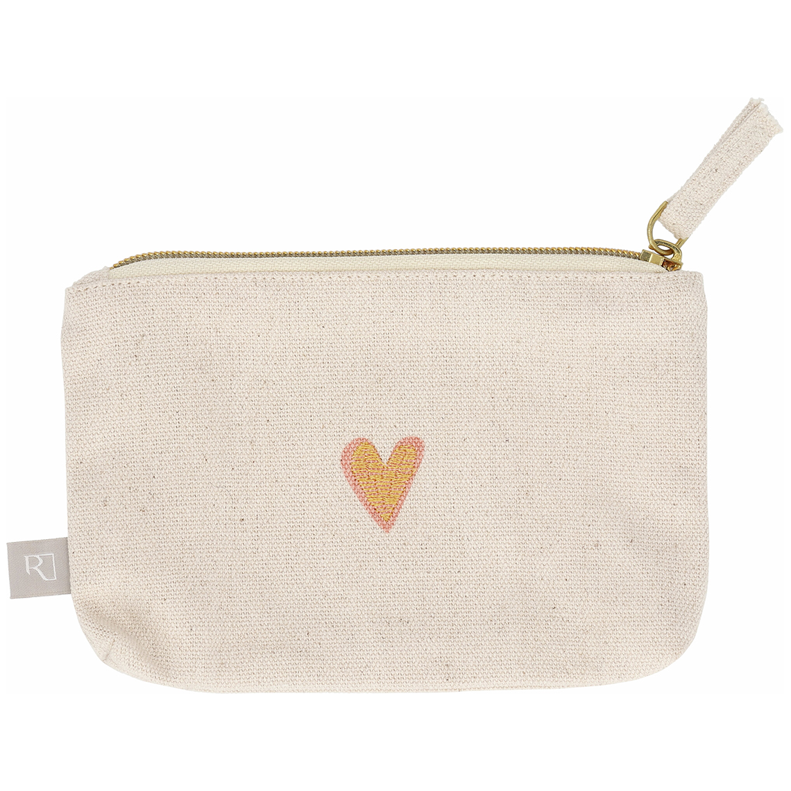 Räder Ordnungshüter Herz in Farbe rose, Kosmetiktasche, Beuteltasche, Leinen, Herz-Motiv, Reißverschluss