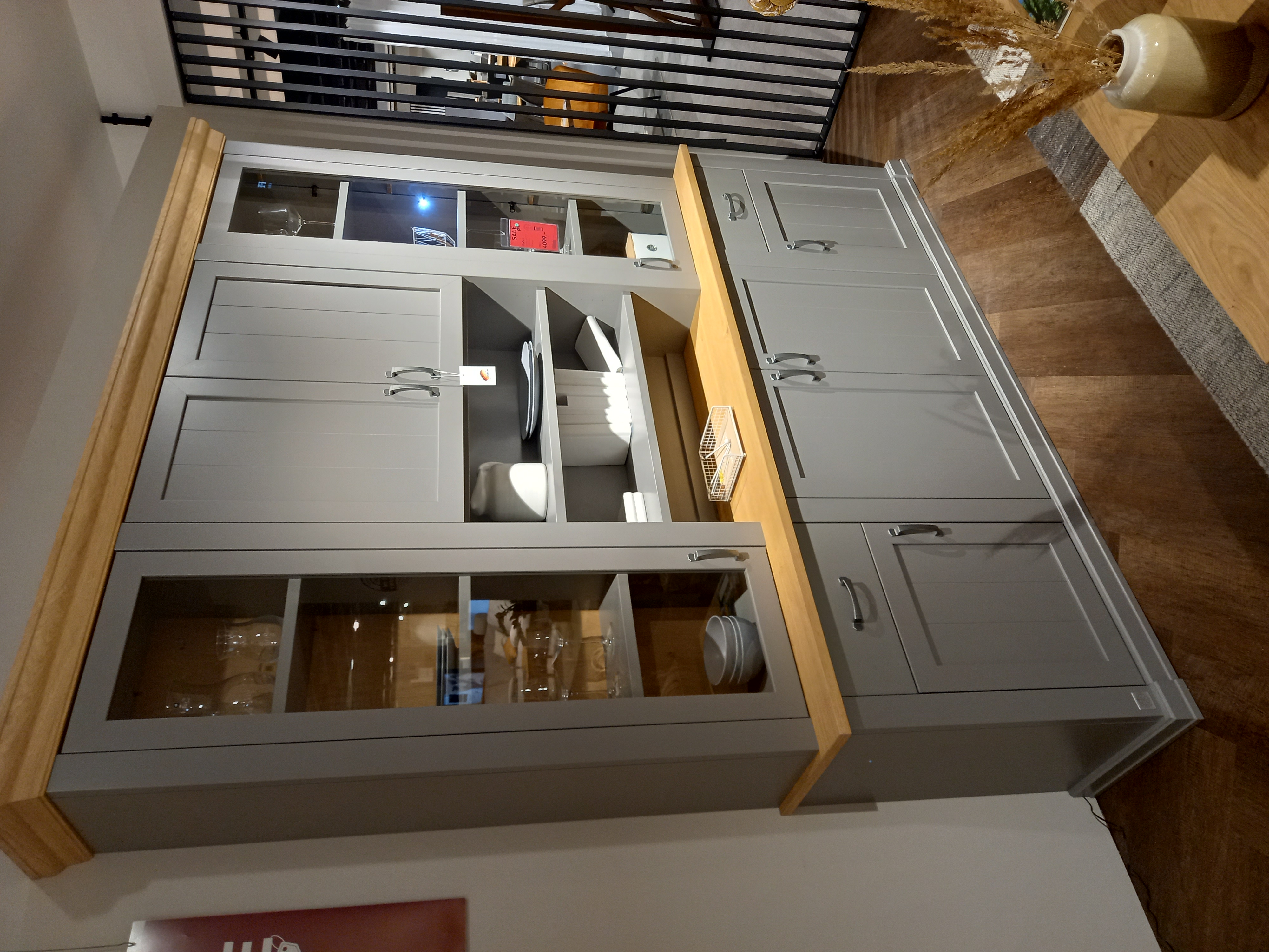 Wehrsdorfer Buffet SYLT LIVING in Korpus Stone/Akzent Asteiche, Innenarchitektur, Regal, Kabinett, Mobiliar, Holz