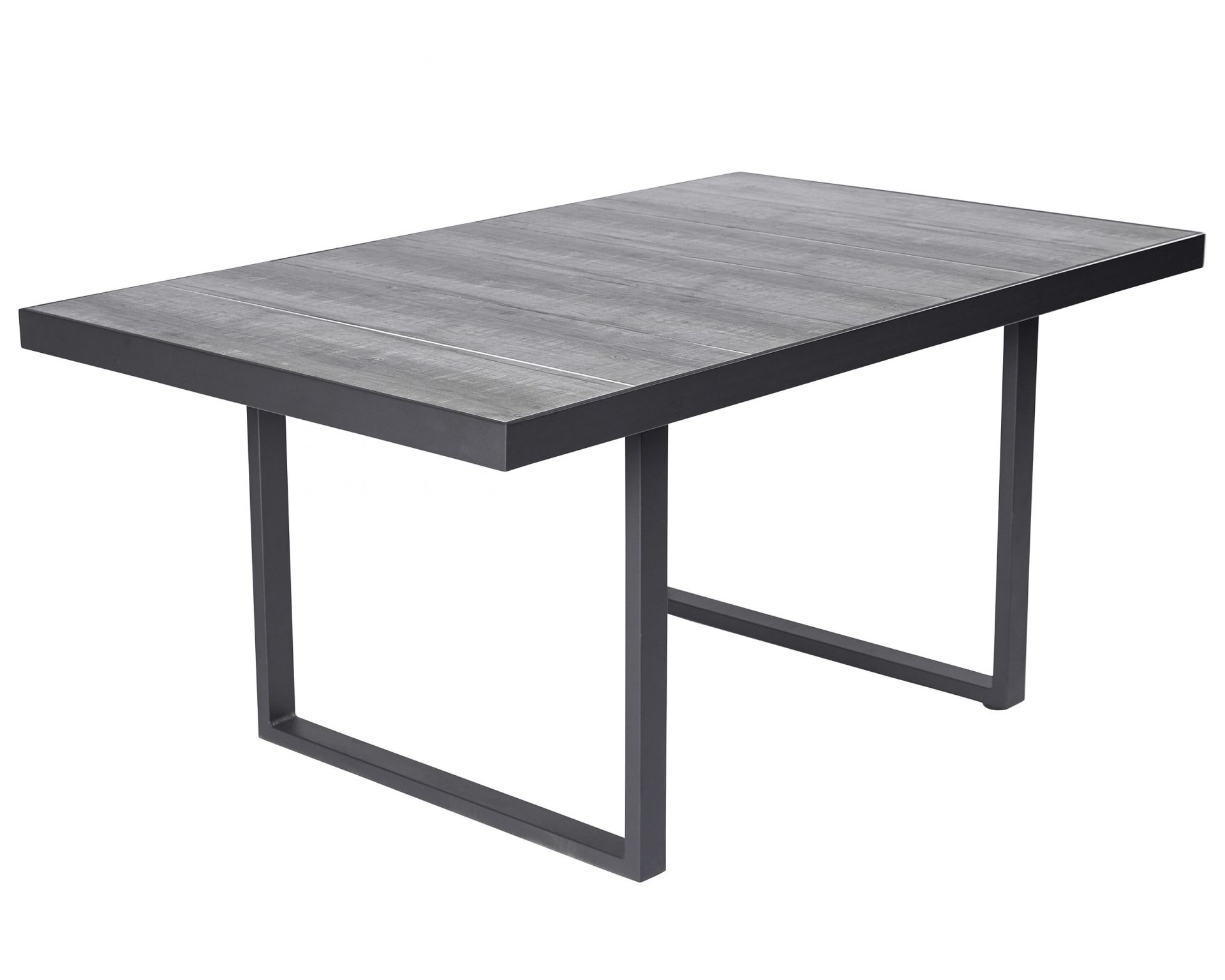 Couchtisch KERAMO in Grau, Esstisch, Holzoptik, Metallgestell, Grau, Rechteckig