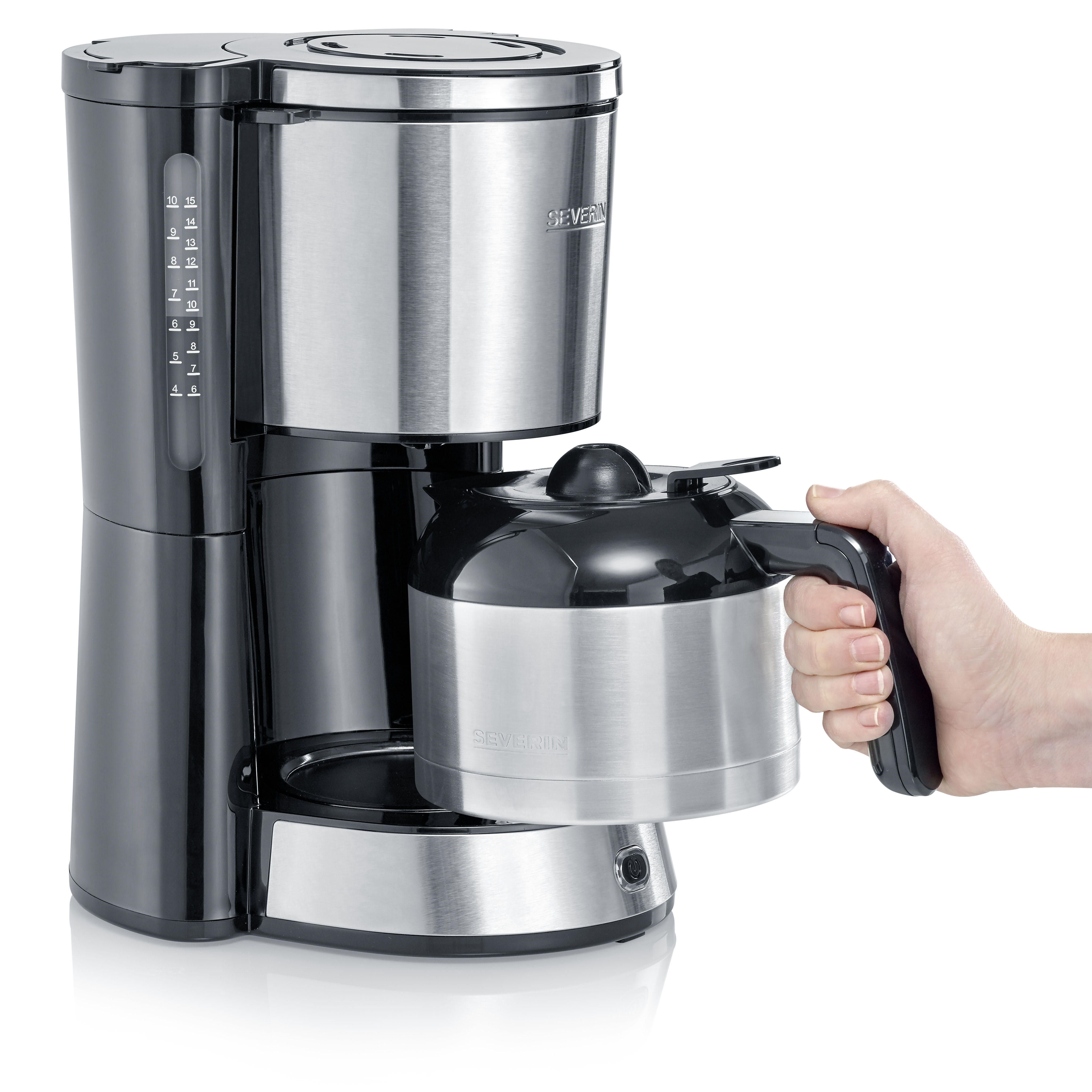 Severin Filterkaffeemaschine KA 4847 in Edelstahl gebürstet/schwarz