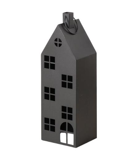 Boltze Laterne Merry X-Mas  Schwarz, Haus, Hausanhänger, schwarz, Metall, Fenster