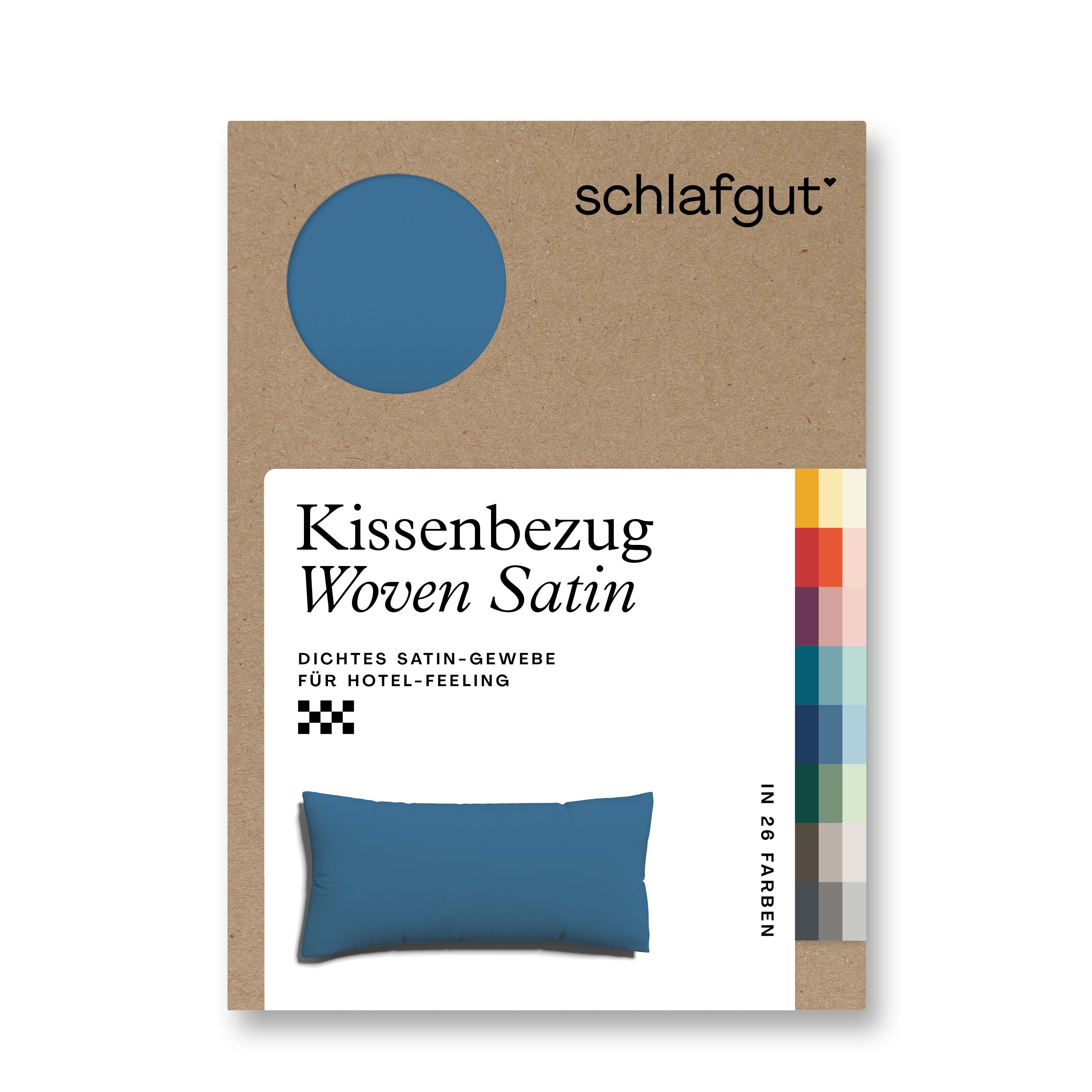 Schlafgut Kissenbezug 40x80 cm KISSENBEZUG in blue mid Schlafgut Kissenbezug 40x80 cm KISSENBEZUG in blue mid, Kissenbezug, Woven Satin, Satin-Gewebe, Hotel-Feeling, Kissenhülle