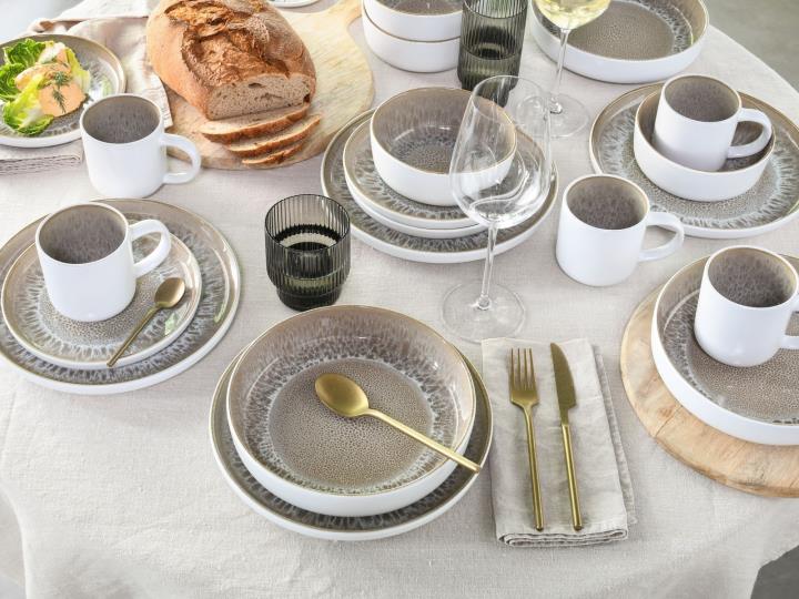 Creatable Kombiservice, 16-tlg. Nordic Fjord Eisblau in Farbe Sand