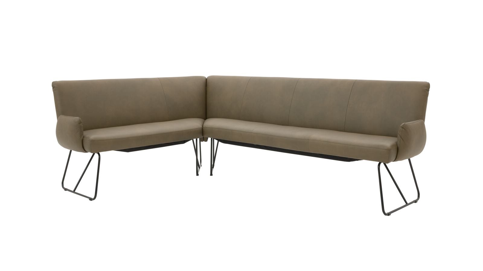 Interliving Eckbank IL 5504 ca. 250x180cm in Leder EVI oliv grün