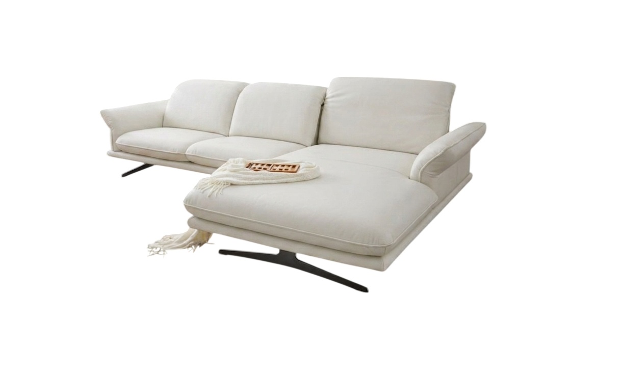 W. Schillig Polstergruppe OLIVIA ca. 303x206cm in Stoff uni snow, Sofa, Sofa-Landschaft, Ledercouch, Bezug weiß, Sesselfront