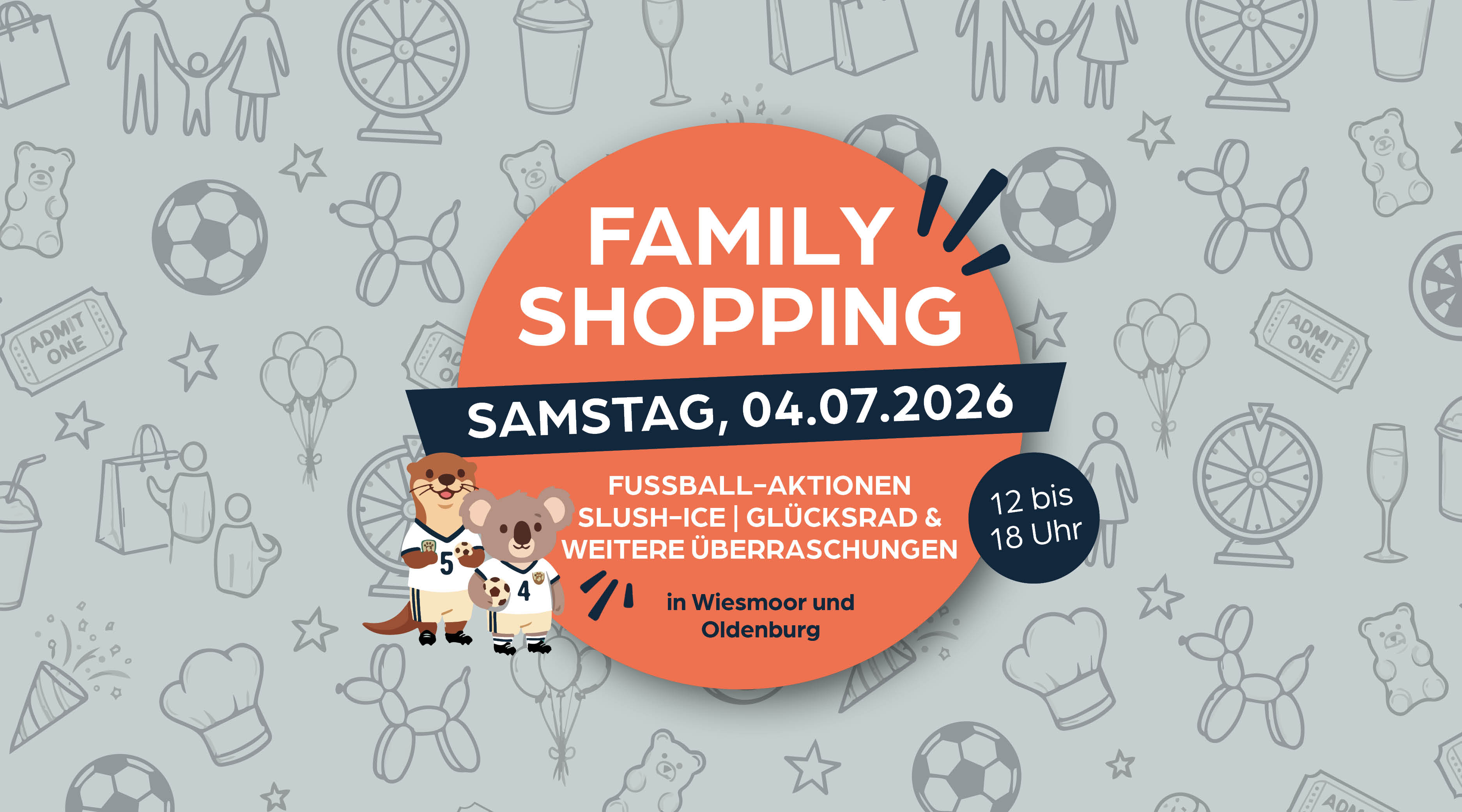 🌞 Family Shopping - Anpfiff in die Ferien family, shopping, event, flyer, poster