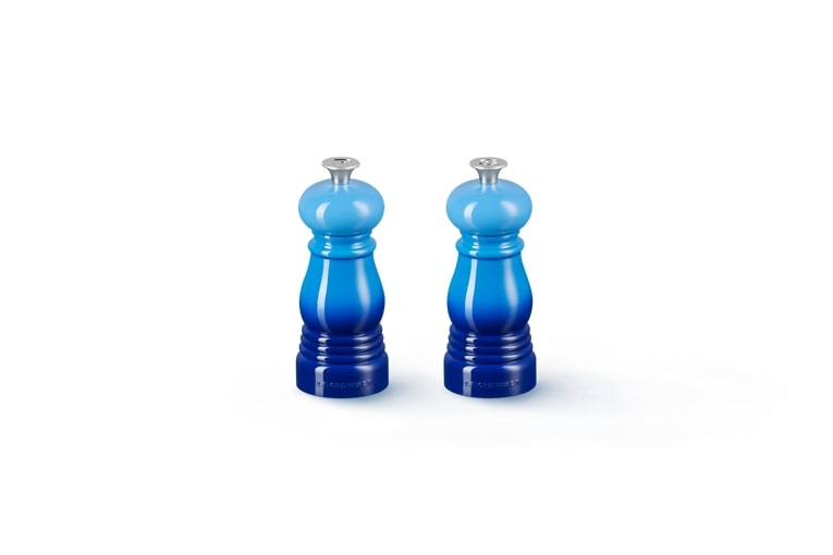 Le Creuset Salz- und Pfeffermühlen Set in Farbe Azure Le Creuset Mühlen-Set Azure Klein