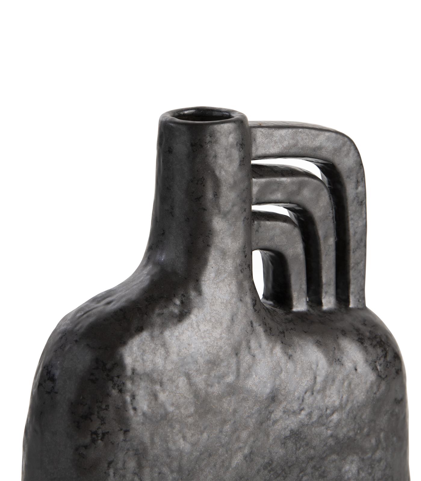 Coco Maison Vase LINA ca. B7 H21 T19 cm in Keramik schwarz/anthrazit