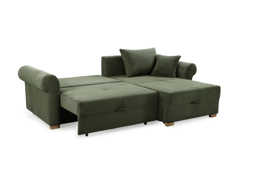JOB Ecksofa LIST ca. 248x161cm in Stoff Cord grün