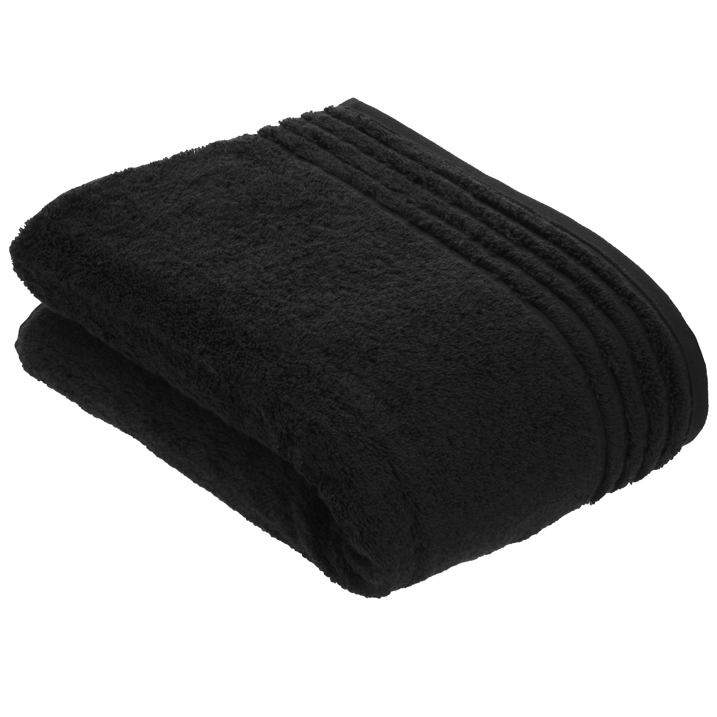 Vossen Duschtuch Vienna Style Supersoft ca. 67x140cm in Farbe schwarz, Handtuch, Schwarz, Frottee, Baumwolle, Uni-Farbe