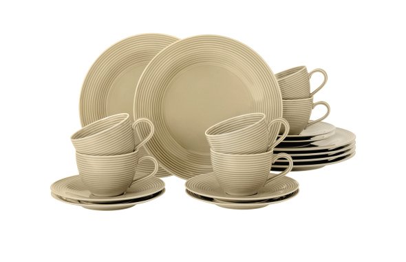 Seltmann Weiden Kaffeeservice 18-teilig BTR Beat 3 Sandbeige 