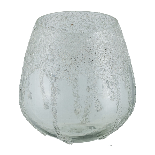 Glas-Windlicht 5424510-00 in Transparent, Glas, Vase, Wasserkrug, Milchglas, Maserung
