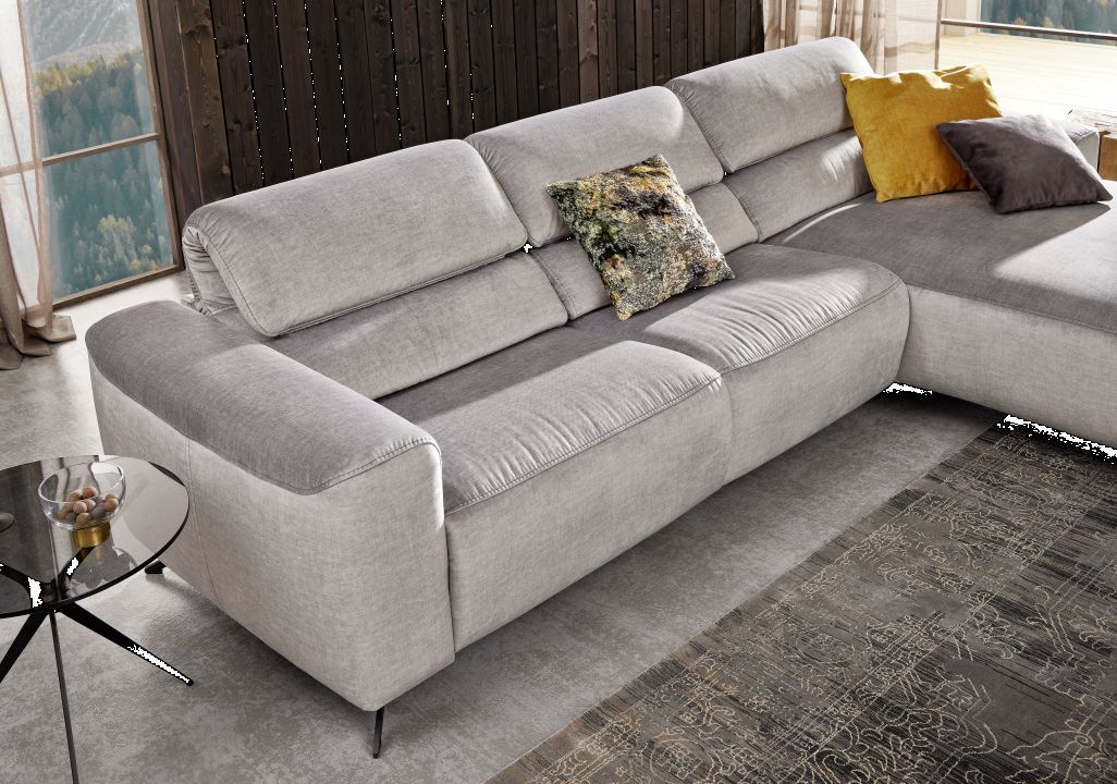 Musterring Polsterecke MR 260 ca. 290x175cm in Stoff Joyce silver, Couch, Mobiliar, Inneneinrichtung