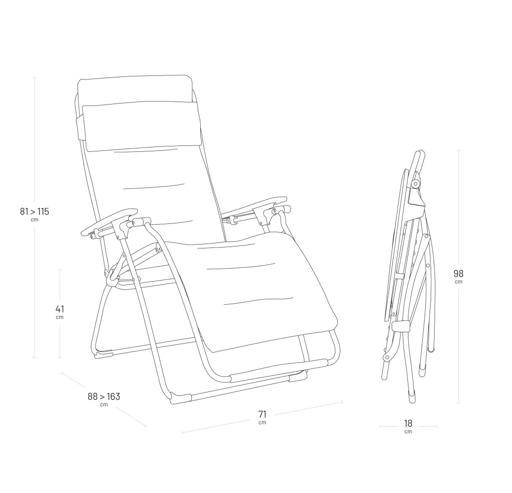 Lafuma Relaxsessel EVOLUTION BECOMFORT® in Stoff ash grey