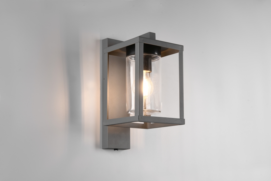 Trio Wandleuchte LUNGA 1-flammig in Farbe anthrazit, Glas transparent klar Trio Wandleuchte LUNGA in anthrazit